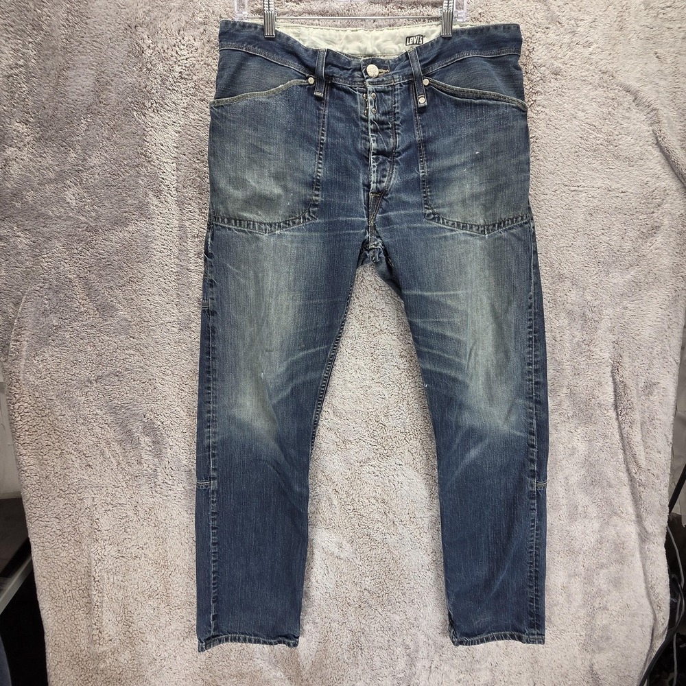 Vintage Levis Engineered Jeans Mens Blue Medium Wash Button Fly Denim Fits 36x30